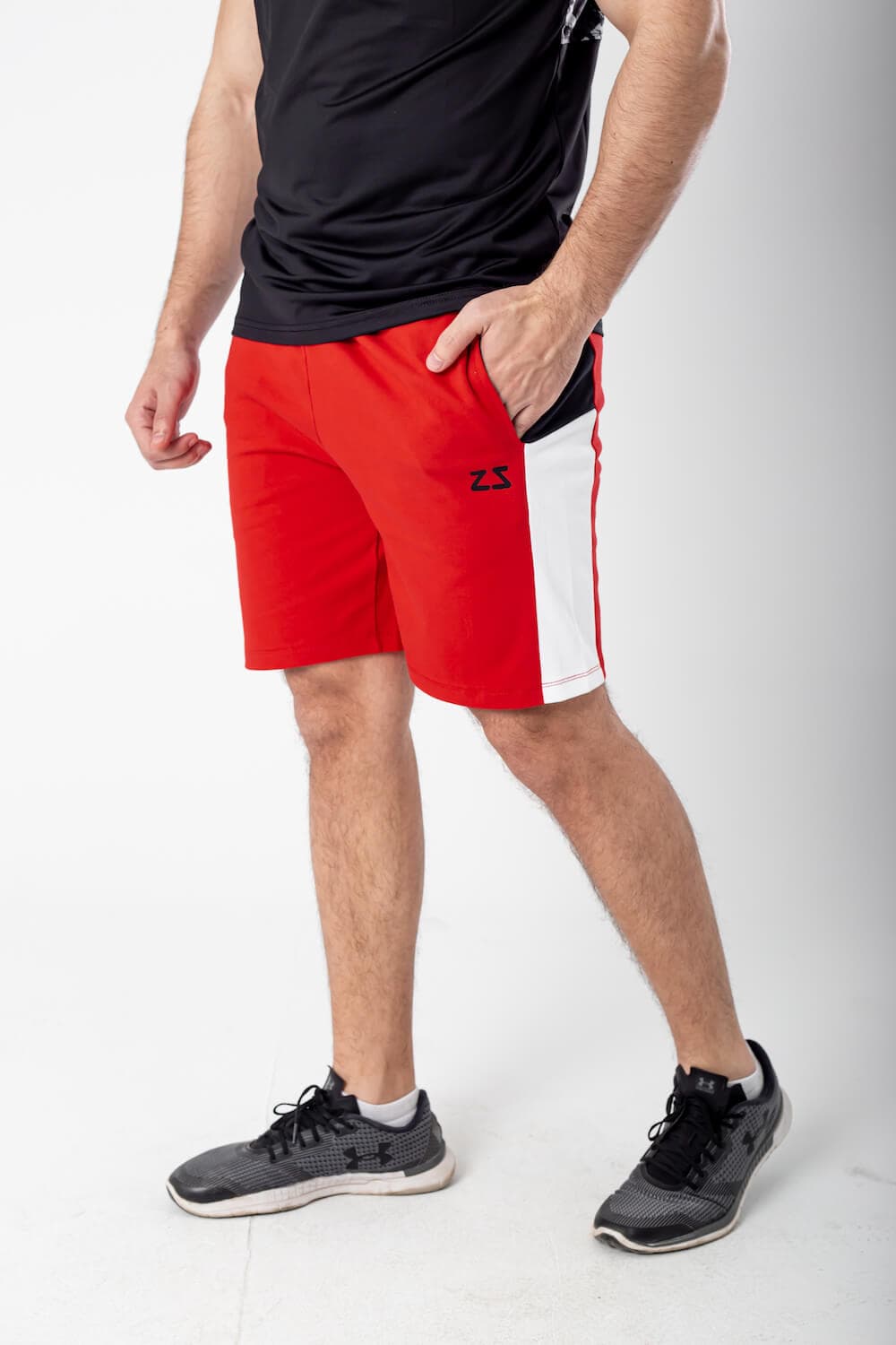 3 tone short red