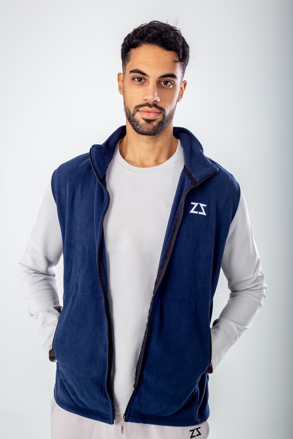 blue vest